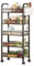 curfair Movable Kitchen Shelf Trolley on Wheels,Black Carbon Steel Fruit Vegetable Rack with 2 Hanging Boxes,Small Shelf Unit for Living Room,Bedroom,Bathroom,Laundry Room (5 Tier)