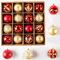 16 Pcs Christmas Ball, 8cm/3 Christmas Baubles with Hooks,Red Gold Christmas Ball Ornaments,Glitter Shatterproof Christmas Tree Decorations Baubles Ball for Holiday and Party Decor