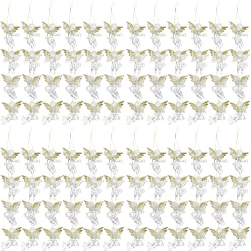 Cabilock Engel Für Christbaum 96 Stück Weihnachtsengel-anhänger-Ornamente: Hängende Engel-Ornamente Mit Goldenen Flügeln Weihnachtsbaum-hängeanhänger Für Weihnachtsfeier Neujahr Feiertagsdekoration