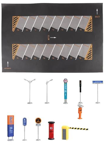 MagiDeal 1:64 große Parkplatzmatte Tiefgarage Druckguss Auto Garage Tischdekor Miniatur Auto Modell Display Desktop Spielmatte, F