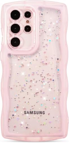 miyonsin Hülle für Galaxy A50, Glitzer Handyhülle Transparent Slim Soft Silikon TPU Schutzhülle für Frauen Mädchen, Bling Glitter Stoßfest Handyhülle für Galaxy A50, Rosa-1