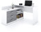 Marlux-Meble Schreibtisch mit Schubladen 3 und Regalen 2 | Eckschreibtisch Graphit Matt | PC Schreibtisch L Form mit Stauraum (Alto Schreibtisch Holz 131x120x76 cm)