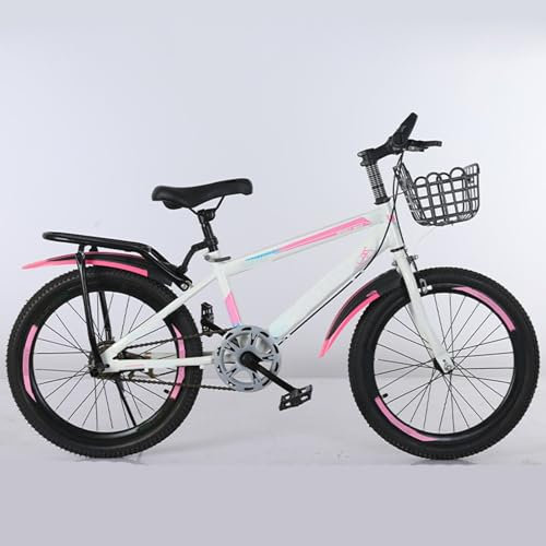Vélo De Montagne 24 Pouces a Vitesse Unique en Acier a Haute Teneur en Carbone Adapté aux Enfants et aux Adolescents Rose A,24 inches