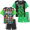 Get Trend Minecraft Pyjama Jungen Schlafanzug Kinder Kurz 2er Set Weich und Bequem für den Sommer Creeper Gamer Geschenke für Jungs (13-14 Jahre, Grün Minecraft)