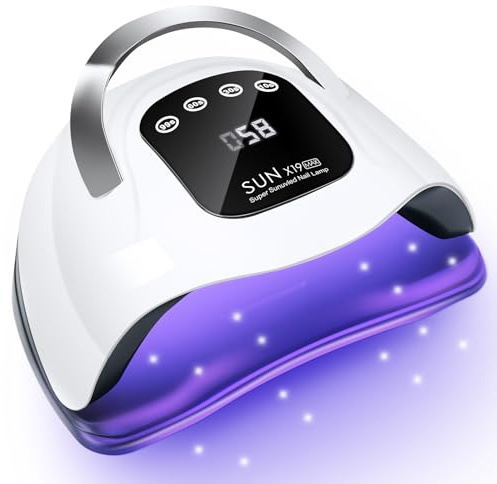 Wisdompark 320W UV LED Nail Lamp, Nail Dryer for Gel Polish with 72Pcs Lamp Beads and Automatic Sensor/4 Timer Setting Professional Nail Art Tools