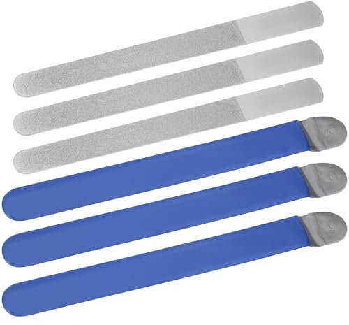 YINETTECH 3PCS Limas de Uñas de Diamante de 20cm de Largo de Acero Inoxidable para El Cuidado de Los Pies Manicura Y Pedicura para El Cuidado Personal en El Hogar Salones de Uñas