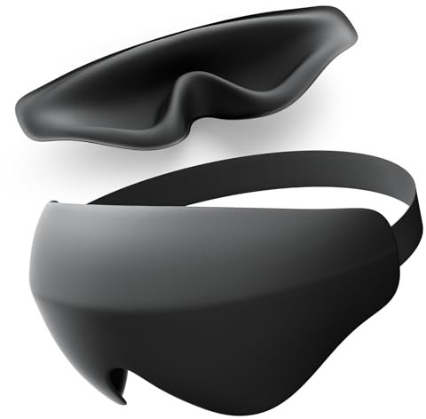 Restnature 3D Schlafmaske Sleeping Mask - 100% Lichtdichte Reise-Schlafmaske mit Adaptivem Luftkissen, 28g Ultraleicht, Druckfrei, Waschbar, Verstellbar, Ideal für Nickerchen, Flüge & Entspannung