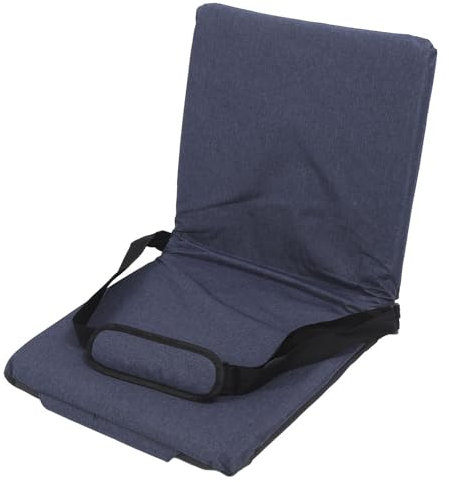 SIXRUN Verstellbarer Bleacher-Stadionsitz mit Einzelnem Schultergurt, Gepolsterter Marineblauer Klappstuhl für Camping, Angeln, Picknicks