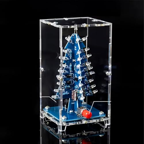 RGB-Weihnachtsbaum DIY-Lötbausatz mit Acrylgehäuse, 4,5-5,5V, 37 LEDs