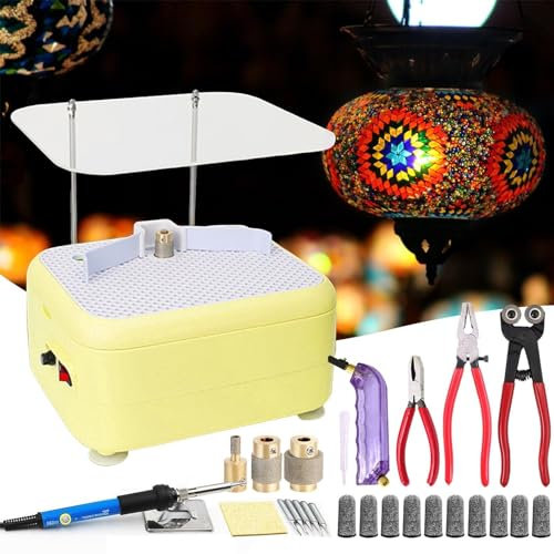 SaryEdge Stained Glass Grinder Set,Professional Glass Angle Grinder With 1in & 3/4in & 1/4in (Yellow