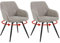 WOLTU 2er Set drehbare Esszimmerstühle, Samt gepolsterte ergonomische Esszimmertühle mit Metallbeinen,Esszimmertühle mit Rücken- und Armlehnen, für Küche, Wohnzimmer, Balkon, Hellgrau, EZS85hgr-2