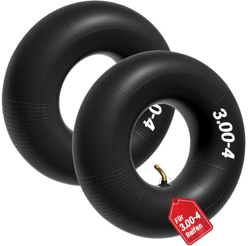 2X Schlauch 3.00-4 für Schubkarrenrad 260x85mm Ersatzschlauch für Reifen mit TR87 Winkelventil Reifenschlauch Ersatzschlauch für Transportkarre Stapelkarre Sackkarre Bollerwagen