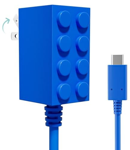 65W Switch Charger Compatible with Nintendo Switch 2/OLED/Lite, GaN Type C Fast Charging AC Adapter Power Supply for Steam Deck/Laptop/Phones, Switch Plug with 1.5M USB C Cable Suppprt TV Mode - Blue