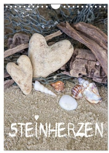 Steinherzen 2026 (Wandkalender 2026 DIN A4 hoch), CALVENDO Monatskalender: Herzen aus Stein, Symbol für Glück und Liebe (CALVENDO Kunst)
