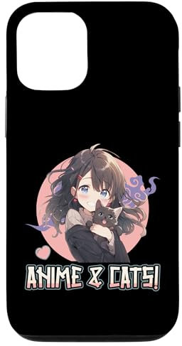 Anime and Cats Manga Girl with a Cat Anime Lover Case for iPhone 12/12 Pro