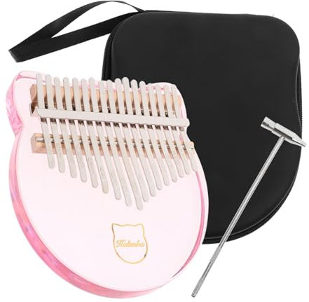 Yardwe 1 Set Daumeninstrument Fingerspitze Finger Schlüssel Runde Erwachsene Tragbare Hand 𝑲𝒂𝒍𝒊𝒎𝒃𝒂 Fingerklavier Acryl Rosa