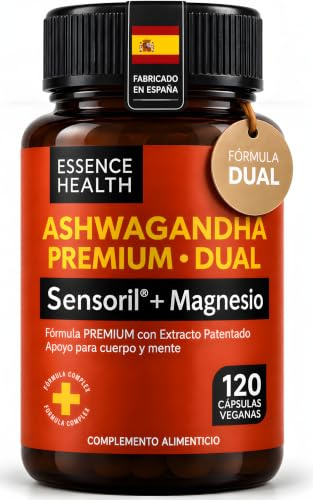 Ashwagandha Sensoril® Alta Potencia | Equivalente a 8750 mg de Ashwagandha | Sensoril® + Extracto 50:1 | con Citrato de Magnesio | 120 Cápsulas Veganas | Estrés, Sueño, Energía y Bienestar