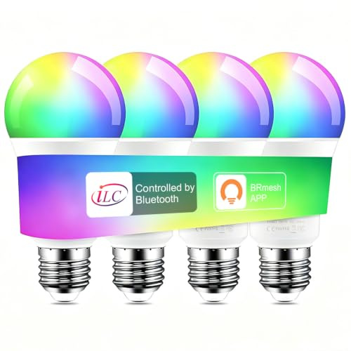 iLC LED RGBW Lampe 10W E27 RGB+CCT, Kompatibel mit Alexa (Echo-Geräte erforderlich), Sync mit Musik farbwechsel Alexa Glühbirne, 16 Millionen Farben(4 Stück)