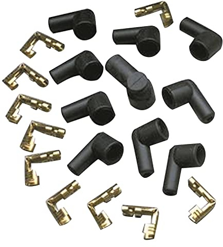 Taylor Cable 46057 Socket Style 90-Degree Distributor and Coil Spark Plug Boot and Terminal Kit, Black