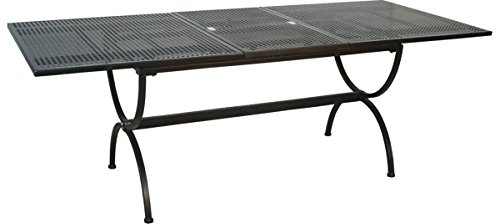 MBM 156141 Ausziehtisch Romeo, 165/215 x 100 x 73 cm, Eisengestell Plattenfarbe marone antik