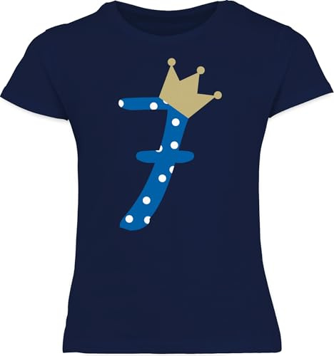 Shirtracer - T-Shirt Mädchen - 7. Geburtstag - Sieben Krone Junge Siebter