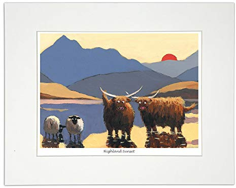 Thomas Joseph Kunstdruck Highland Sunset – Schafkunst