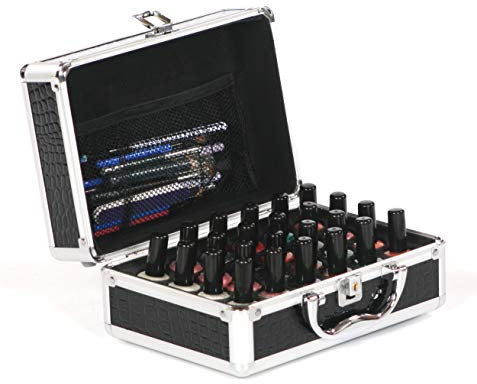 Urbanity Nail Polish Bottle Varnish Beauty Cosmetic Makeup Vanity Carry Case Briefcase Box Black