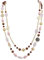 Bocar 14K Placcato Oro Catena di Collegamento 2 Strati di Cristallo Legno Acrilico colorato Donne Partito Lungo Collana Regalo (NK-10084-pink)