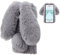 LCHDA Plüsch Hülle für iPhone 6/iPhone 6S Flauschige Hasen Fell Handyhülle Für Mädchen Süße Winter Warm Weich Kaninchen Pelz Niedlich Hasenohren Handytasche Schützend Stoßfest TPU Silikonhülle-Grau