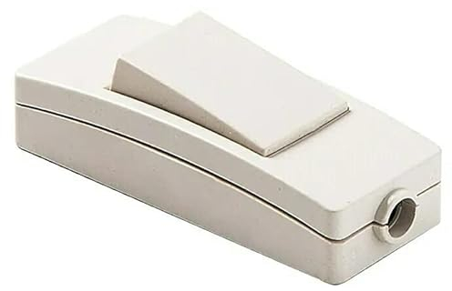 CABLEPELADO Interruttore passante aereo unipolare lampada | Interruttore a passo unipolare | Interruttore Torpedo | Contatti con vite | AC 250 V 2 A | Adatto per lampada da tavolo | PVC | IP20 | Beige