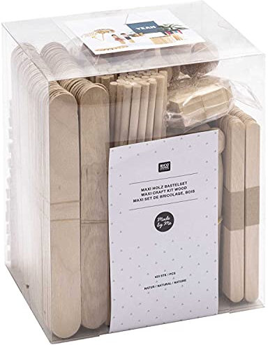 Rico Design Holzbastelset 420 teilig - DIY Bastelset aus Holz - ideal zum Basteln für Kinder, Erwachsene und Schüler