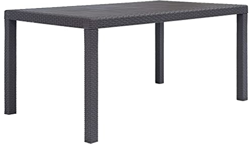 vidaXL Gartentisch 150cm Kunststoff Rattan-Optik Balkontisch Terrassentisch
