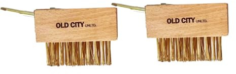 Moss Remover Deck Crevice Cleaning Tool- 2 Paver Brushes Tool for Weeding Between Pavers, Wire Brush with Weed Hook, Deck Cleaner, Crack Weeder, Patio Weed Remover Tool, Garden Weeding Tool (2)