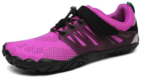 SAGUARO Zapatillas Barefoot Hombre Mujer Zapatillas Minimalistas Zapatos Barefoot Calzado Minimalistas Zapatillas de Trail Running Barefoot Shoes para Zero Drop Suela Morado,Gr.42