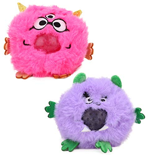 Toyland® Exprimidor de gelatina Furry Monster de 8 cm – Juguetes para niños, Rosa o Morado