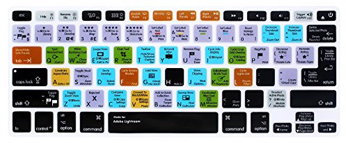 MMDW Lightroom Shortcuts Keyboard Skin Hot Keys Keyboard Cover for MacBook Pro 13 15 17(with or w/out Retina Display) Silicone Skin for MacBook Old Air 13, European/ISO Keyboard Layout