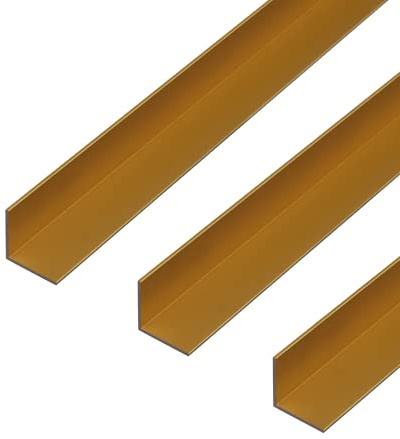 Alberts 498146 Winkelprofil | Aluminium, goldfarbig eloxiert | 1000 x 25 x 25 mm | 3er Set