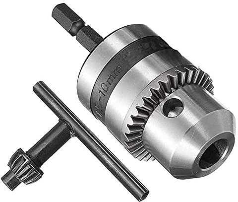 Mesee Metall-Schnellspannbohrfutter, 1,5-10 mm Schlüsselloses Bohrfutter mit 1/4 Sechskantschaft, Montieren Sie 3/8-24UNF Schlagbohrer-Treiberbits, Bohren Spannen