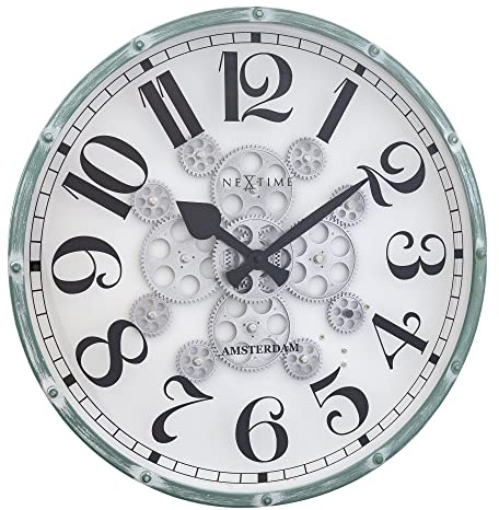 NeXtime 3282WI Wanduhr, Metall, Weiß, 50 cm
