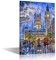 Abstraktes Gemälde Big Ben London Stadtbild Bild auf Leinwand, Wandkunst, modernes Kunstwerk, Wanddekoration für Zuhause, Schlafzimmer, Büro, Dekor mit Rahmen, 61 x 40,6 cm