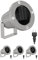 ledscom.de 4 Stück Gartenstrahler DUK für außen, IP65, Stecker, grau, 1x GU10 max. 15W