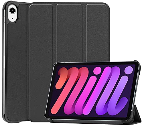Lobwerk Hülle für Apple iPad mini 6 2021 6. Generation 8.3 Zoll Smart Cover Etui mit Standfunktion und Auto Sleep/Wake Funktion Schwarz