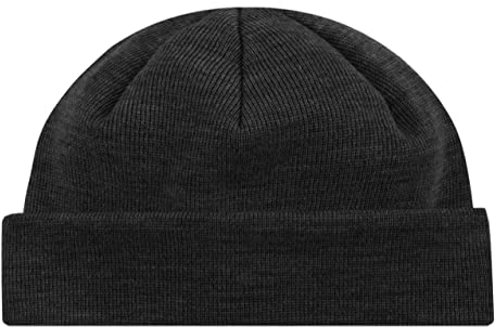 HANSEHELD Strickmütze Seebär Merino Dockermütze kurz flach - Anthrazit | Seemannsmütze | Mulesingfrei | Feinstrick | Made in Germany