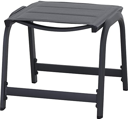 Siena Garden Tesoro Hocker, Padded Alu matt-anthrazit, Ranotex®-Gewebe royal-Grey