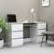 WIFESE Schreibtisch Hochglanz-Weiß 140x50x77 cm Holzwerkstoff Computertisch Bürotisch PC Tisch Eckschreibtisch Homeoffice Schreibtisch Modern Mehrzwecktisch mit 6 Schubladen für Büros Zuhause