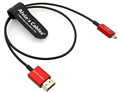 Alvin's Cables 8K 2.1 HDMI Kabel Micro-HDMI auf HDMI Kabel ultradünn 48Gbps High-Speed für Atomos-Ninja-V 4K-60P Aufnahme für Canon-R5C|R5|R6 für Sony a7R a7 IV Kameras 45cm/18inch