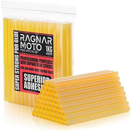 RAGNAR MOTO Colla a Caldo Giallo, 1 kg, Extra Forte Colla Ricariche Ø 11mm x 170mm, Colla per le Pistole di Colla a Caldo 11mm, per Carrozzeria Tirabolli