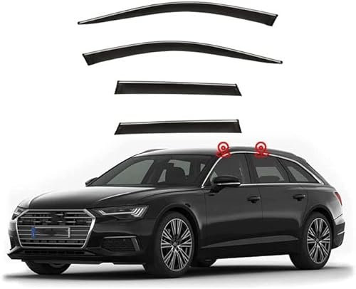 HEDMAX 4 Pcs Auto Seitenfenster Visiere für Audi A6 Wagon MK5-C8 2020+, Autofenster Windabweiser Autofenstervisiere Regenschutz, Auto Fenster ZubehöR
