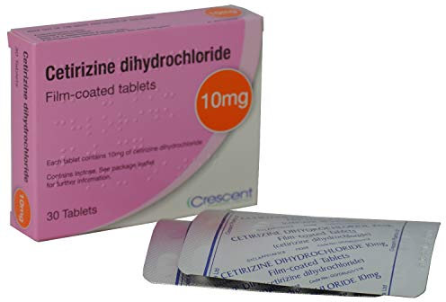 Cetirizine Dihydrochloride 10mg Film-Coated Tablets, One a Day Hay Fever and Allergy Relief