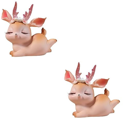 Warmhm 2stücke Resin Deer Ornament Für Cake Baking Und Home Decor Kreative Tierfigur Für Innenräume Auto-Dekoration